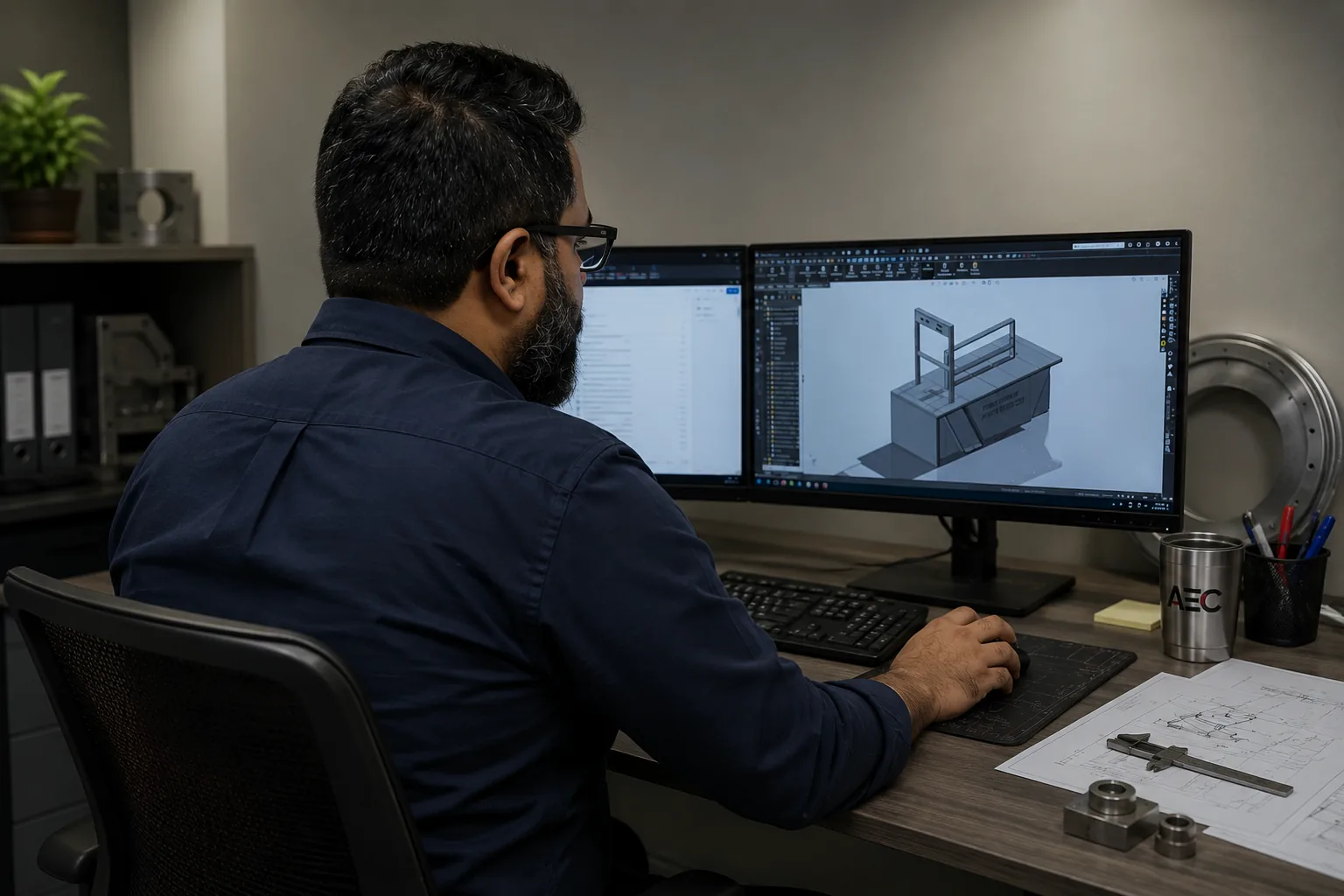 Engineering and CAD design for a metal display