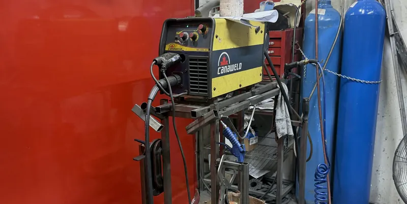 MIG welding station at Aeco Displays