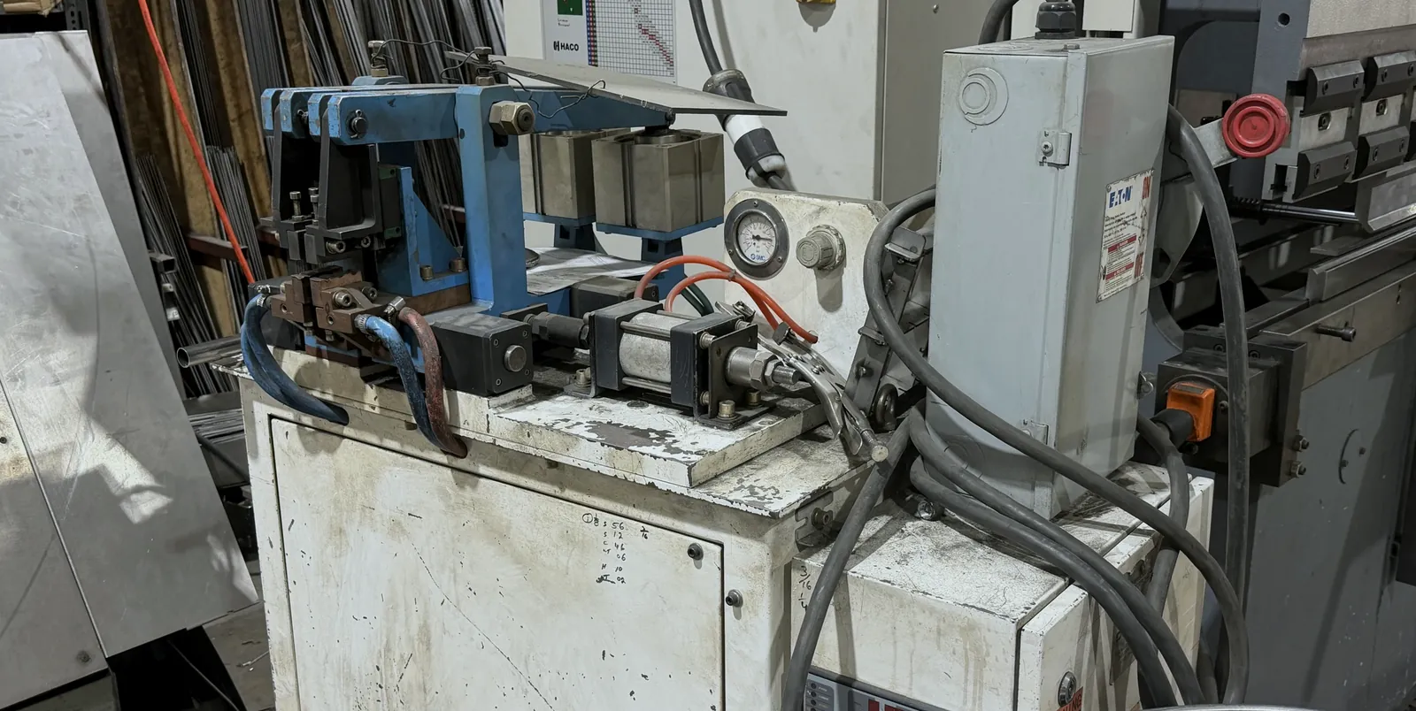Wire butt welder at Aeco Displays
